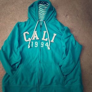 Sea Blue- Zipper Hoodie